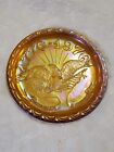 Vintage Marigold Carnival Glass Plate With Eagle Bicentennial  1776-1976