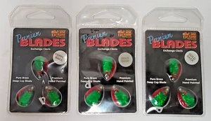 9 Erie Dearie Walleye Sz 3 Blades Emerald Tiger Colorado 3 Packages 3 per card - Picture 1 of 4