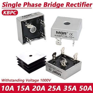 10/15/20-50A AC-DC Metal Case Single Phase Diode Bridge Rectifier KBPC 1010-5010 - Picture 1 of 25