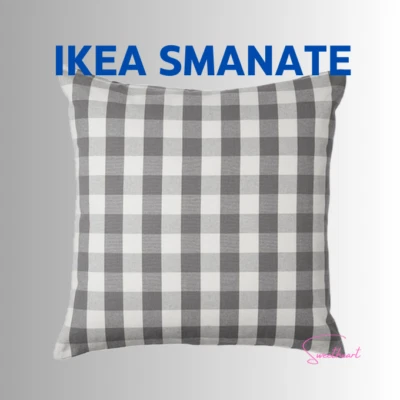 Funda Cojín Sofá Cama IKEA SMANATE 20x20 Cuadros Gris Blanco - Raro Descatalogado Foto 1 de 2