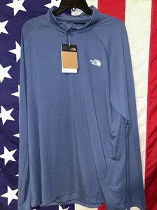 The North Face 1/4 Zip Pullover Men’s 2XLarge Shady Blue Wander Top Thumbholes - Picture 1 of 9