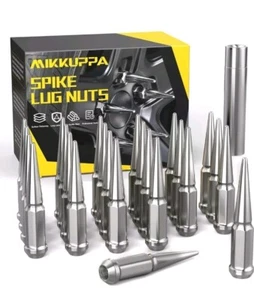 MIKKUPPA M14x1.5 Wheel Spike Lug Nuts - 24pcs Chrome Spiked Lug Nuts 14x1.5 S... - Picture 1 of 2