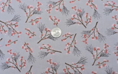 100% Algodón Andover - Reflejos - Bayas sobre Fondo Gris - Por Yarda Foto 1 de 3