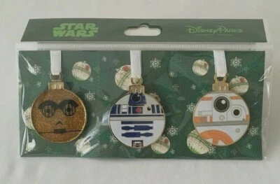 DISNEY STAR WARS DROIDES ADORNO DE NAVIDAD JUEGO DE 3 PINES ~ C3PO ~ R2D2 ~ BB-8 - ¡NUEVO! Foto 1 de 2