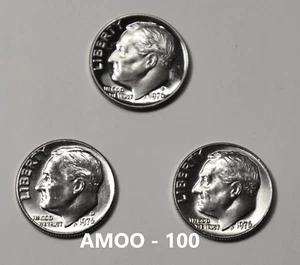 1976 P D S - Proof & 2 BU Uncirculated Roosevelt Dime 3 coin Set U.S Mint - Picture 1 of 2