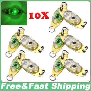 10pcs Fish Lure Light LED Deep Drop Underwater Eye Shape Luminous Fishing Bait - Picture 1 of 10