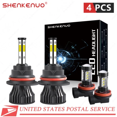4X LED Headlight Fog Light Bulbs Kit 6000K For Chevrolet Equinox 2005-2008 2009 - Image 1 of 4