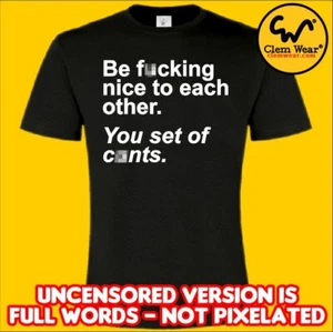 ladies tee rude T SHIRT tee explicit nsfw BE F*CKING NICE TO EACH OTHER T-shirt - Picture 1 of 5