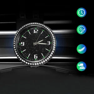 1pc Car Clock Luminous Diamond Digital Quartz Watch Dash Mount Auto Accessories - Foto 1 di 9