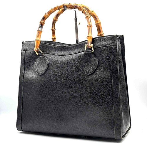 Gucci tote bag borsetta bambù Diana pelle nera autentica