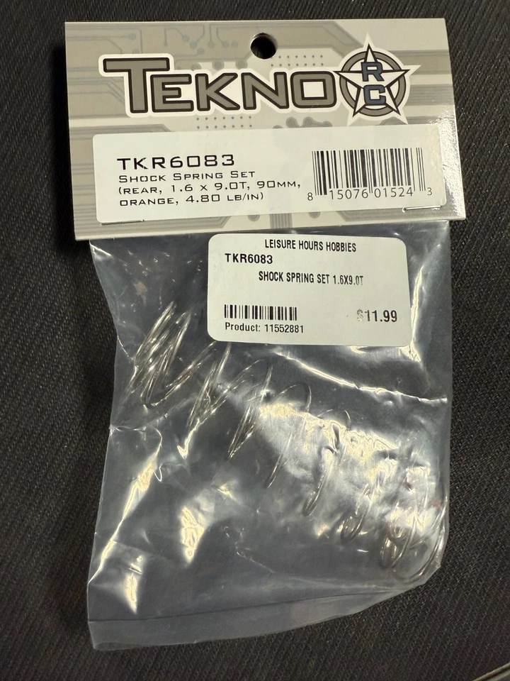 TEKNO-TKR6083-SHOCK SPRING SET-REAR-ORANGE-4.80LB - Image 1 of 1