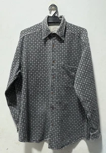 Giorgio Armani Jeans Embroidered Made in Italy Ninja Star Pattern Vtg 80's Shirt - Picture 1 of 8