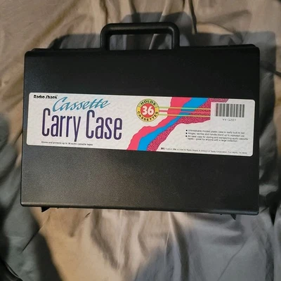 Vintage Radio Shack Black Plastic Cassette Storage Carrying Case Holds 36 Tapes - Image 1 of 4