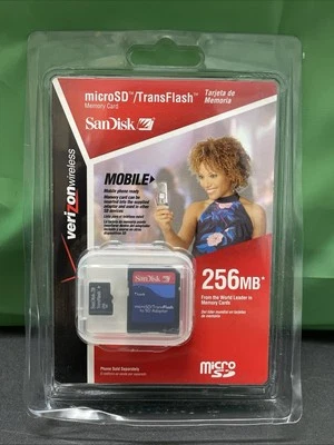 Sandisk Verizon Wireless 256MB MicroSD Memory Card NEW  - Image 1 of 2