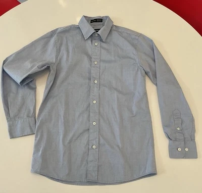 Camisa de niño talla 12 azul con botones Nordstrom manga larga 100 algodón Foto 1 de 3