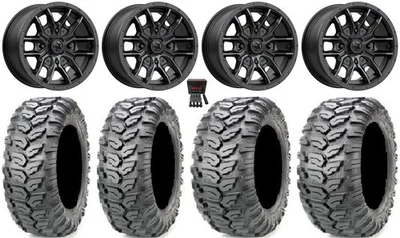 MSA Fang 14" Wheels Black 29" Ceros Tires Polaris RZR Turbo S / RS1 - Image 1 of 4