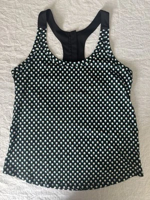 New NWT Banana Republic Women's Size Small S Tank Top Black Geometric Racerback - Image 1 of 4