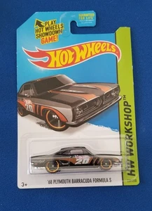 Hot Wheels 2014 Workshop '68 Plymouth Barracuda Formula S 239/250 Black - Picture 1 of 7