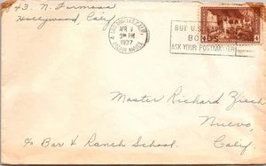 GOLDPATH: US cover 1937 Los Angeles, CA slogan cancel CV880_P31 - Picture 1 of 2