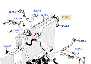 New Genuine Range Land Rover L405 Sport L494 Defender LR5 3.0D Top Radiator Pipe - Picture 1 of 6