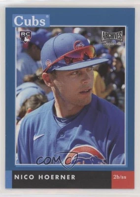 2020 Topps Archives Snapshots Blue /50 Nico Hoerner #AS-NH Rookie RC - Image 1 of 2