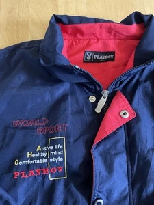 Rare Nice PLAYBOY Athletic Full Zip Embroidered Track Jacket Womens Size L - Picture 1 of 4