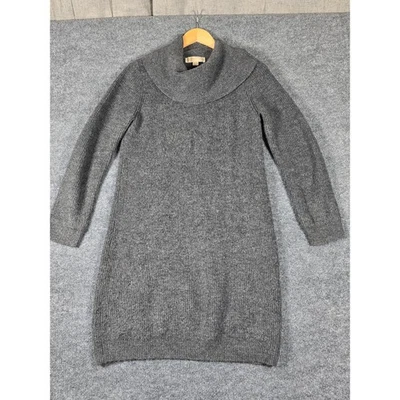 MICHAEL KORS Cowl Neck Ribbed Knit Sweater Dress Gray Long Sleeve Women's M - Image 1 of 4