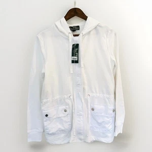 Lauren Ralph Lauren Active Hoodie Womens SMALL Spa Yoga White Full Zip Snap - Picture 1 of 9