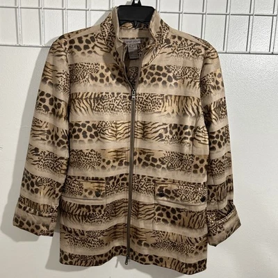 SHARON YOUNG WOMEN'S M BLAZER BUSINESS OFFICE ANIMAL PRINT SKU 1686 - Image 1 of 4
