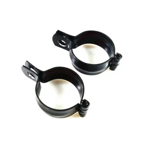 2x Moto 52-60mm Indicatori di direzione Relocation Morsetti a forcella supporto - Picture 1 of 8
