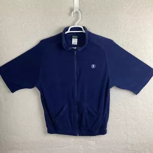 Camicia Jantzen Cerniera Uomo M Terry Tessuto Vintage Cabana Lounge Top Blu - Foto 1 di 9