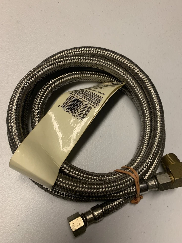 "Conector para lavavajillas de 60"" vatios de acero inoxidable de 3/8"" a 3/8"" codo MIP CDC/S-CE" Foto 1 de 1