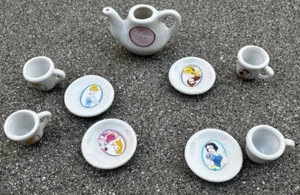 Disney Mini Tea Set Princess:Cinderella, Belle, Snow White, Aurora Porcelain 9pc - Picture 1 of 5