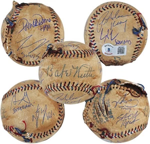 Sandlot (8) Guiry, Leopardi, Renna +5 Signed Chewed Baseball w/ Character BAS - Picture 1 of 7