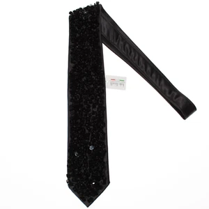 Italo Ferretti NWT Sequin Neck Tie in Solid Black 100% Silk Made in Italy - Bild 1 von 10