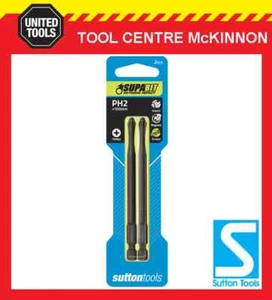 2 x SUTTON IMPACT PHILLIPS HEAD PH2 x 100mm POWER INSERT BITS FOR IMPACT DRIVERS - Picture 1 of 2