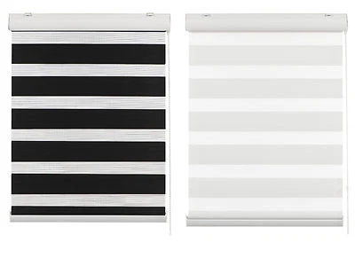 Duo Rollo mit Blende Doppelrollo Schwarz Weiß Seitenzugrollo Jalousie Plissee - Bild 1 von 4