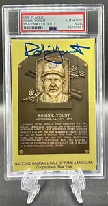 Robin Yount Autograph Signed Yellow Hall Of Fame Plaque Card PSA/DNA - Picture 1 of 1