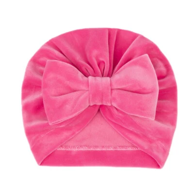 Sombrero de bebé recién nacido con lazo bebé niña gorro gorra terciopelo elástico niño turbante Foto 1 de 4