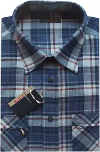 CAMICIA UOMO invernale Taglia M L XL XXL 3XL cotone caldo quadri Moena 160 - Foto 1 di 1