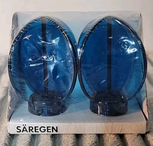 NOS Ikea Saregen Blue Curtain Rod Finials Ends Blue Clear Plastic 802.171.90 New - Picture 1 of 5