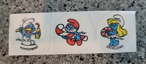 Vintage 80er Peyo Schlumpf Scratch & Sniff Pfefferminz Duft Matt Aufkleber - Bild 1 von 5
