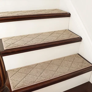 Edging Stair Treads Non-Slip Carpet Mat 28Inx9In Indoor Stair Runners for Wooden - Picture 1 of 12