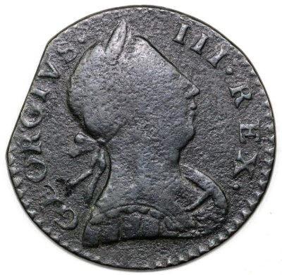 1776 Valck 6-76A Machin's Mills Colonial Copper Coin - Image 1 of 2