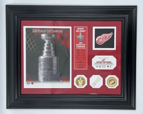 Detroit Red Wings 2008 Stanley Cup Champions Plaque #0702 Gold Coins/Game Net Cover