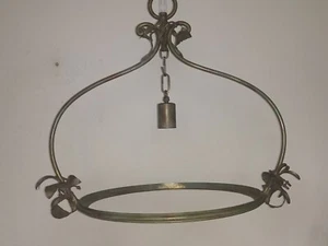 Teil einer alten Lampe, Deckenlampe, geschmiedet, Eisen, nicht vollständig - Bild 1 von 7