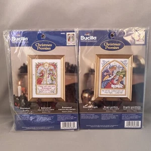 2 kits de punto de cruz Bucilla - promesas de Navidad - ángeles guardianes - Emmanuel - Imagen 1 de 8