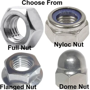 STAINLESS STEEL NUTS FULL FLANGED NYLOC DOME M2 M2.5 M3 M4 M5 M6 M8 M10 M12 M16 - Picture 1 of 9