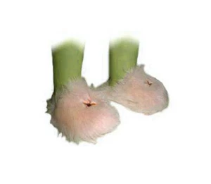 Light Pink Embroidered Fuzzy Slippers Fits 18" American Girl Dolls - Picture 1 of 1