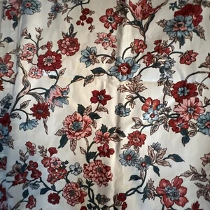 2 Waverly Tidewater Pink Floral Curtain Panels 45” x 38” Rod Pocket 100% Cotton - Picture 1 of 10